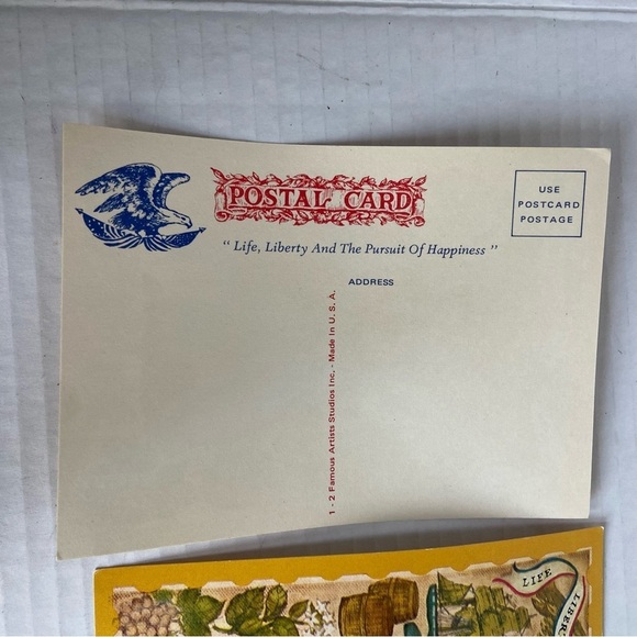 Life Liberty and the Pursuit of Happiness Patriotic Vintage Postcard Made In USA - Picture 5 of 15